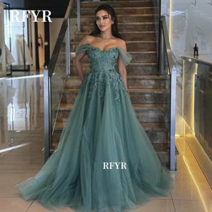 RFYR 라인 댄스 파티 드레스 레이스 아플리케 여성용 이브닝 파티 드레스 High Wasit Princess Gown فساتين مناسبة رسمية 맞춤형