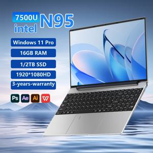 오리지널 15.6인치 노트북 N95 FHD IPS 디스플레이 120Hz 초고화질 화면 7500mAh 32GB/2TB SSD 백라이트 키보드 지문인식 잠금해제