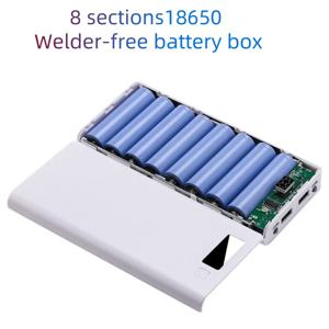 8*18650 배터리 충전기 박스 디지털 디스플레이 패널 고속 충전 USB 보조 배터리 배터리 충전 박스 LED 디지털 디스플레이 조명 포함