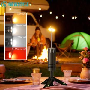 LED 충전식 캠핑 랜턴 10000mah 배터리 분리형 캠핑 랜턴 스탠드 포함 휴대용 교수형 텐트 램프 하이킹 낚시