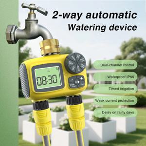 1/2/3/4 콘센트 디지털 워터 타이머 LCD 디스플레이 꽃 정원 급수 장치 방수 관개 컨트롤러 시간 제한 워터 밸브