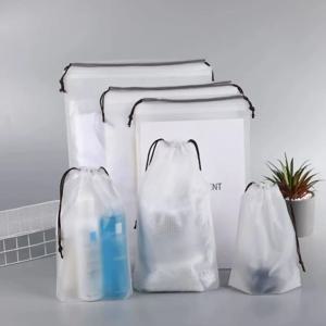 5/10PCS 휴대용 신발 보관 Drawstring 보관 가방 잡화 여행 메이크업 가방 방수 투명 플라스틱 보관 가방