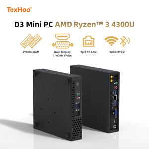 텍스후 미니 PC 게이밍 컴퓨터 AMD 라이젠3 4300U R7 5700U 프로세서 ITX 윈도우 11 프로 10 시스템 유닛 DDR4 NVMe WiFi