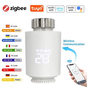 Tuya Zigbee 3.0 온도 조절 밸브 라디에이터 액추에이터 밸브 Zigbee 온도 조절 라디에이터 밸브 헤드 온도 컨트롤러 Alexa