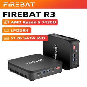 FIREBAT R3 미니 PC AMD Ryzen 5 7430U 6C/12T 최대 4.3GHz 16GB LPDDR4 RAM 512GB SSD WIFI6 BT5.2 Windows 11 데스크탑 컴퓨터