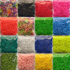 600개 DIY 장난감 고무줄 팔찌 어린이용 또는 헤어 공예 루프 밴드 리필 고무줄 팔찌 만들기 DIY 크리스마스 선물