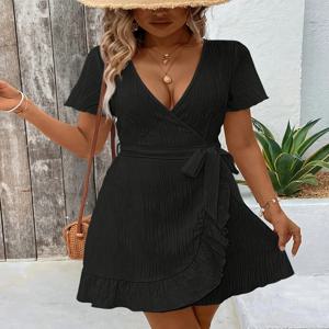 여성용 오버사이즈 우븐 드레스 캐주얼 보헤미안 맥시 여름 A라인 롱 풀 렝스 의류