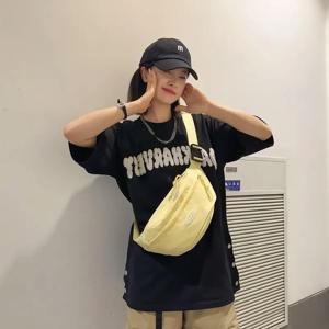 캐주얼 다용도 캔버스 크로스바디 백 여성용 여행 허리 가방 사이클링 싱글 숄더백 일본식 가슴 가방