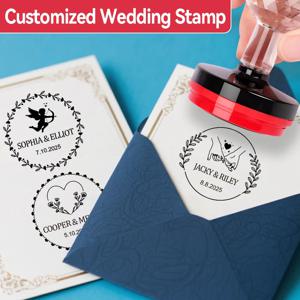 개인 맞춤형 웨딩 파티 스탬프 세트 - 초대장, 편지 및 장식용 스크랩북용 맞춤형 도장 제작기