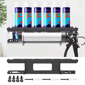 벽걸이형 코킹 튜브 홀더, 핸드 코킹 도구 정리대, 금속 그리스 튜브 랙, 6 슬롯 실란트 정리대