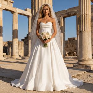 심플한 플리츠 스위트하트 웨딩드레스 롱 A라인 볼 가운 신부용 베스티도스 노비아 스트랩리스 브라이덜 파티 가운 여성용