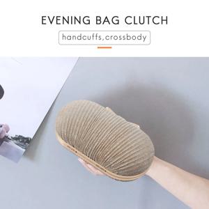 ABQR 골든 이브닝 클러치 백 여성 가방 웨딩 반짝이는 핸드백 신부용 메탈 보우 클러치 백 체인 숄더 백