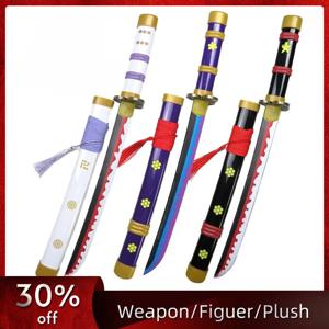 42cm/16.53인치 애니메이션 조로 카타나 검 모델 사무라이 소품 코스프레 용품 나무 칼집 포함 수집용 장식품 소년 장난감