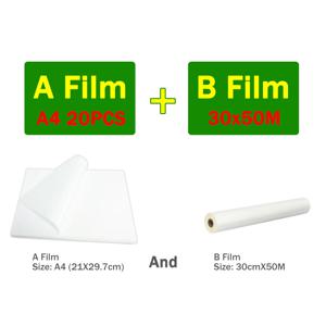 UV DTF 전사 스티커 AB 필름 키트 A4 20개+B 필름 UV 평판 프린터용 A3 20개 A 필름+30X50CM B 필름 세트