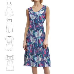 4 스윗하트 넥라인 드레스 여성을위한 우아한 여름 파티 드레스 엘비스 하와이 열대 우쿨렐레 여성 드레스