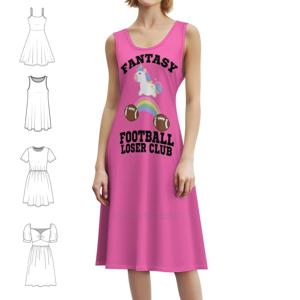 판타지 풋볼 로저 클럽 유니콘(핑크)-판타지 스윗하트 넥라인 드레스 여성용 우아한 여름 파티 드레스 판타지