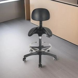 ‌ 인체공학적 PU 안장형 의자 - 회전 및 높이 조절 가능한 스툴, 사무실 및 치과 작업용 정형외과 등받이 의자