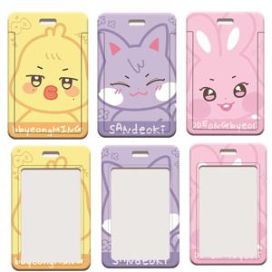 케이팝 아나이즈 포토 카드 홀더 키체인 홍주영 성화 윤호 예상 산 민기 우영 동물 이미지 카드 슬리브 팬 선물