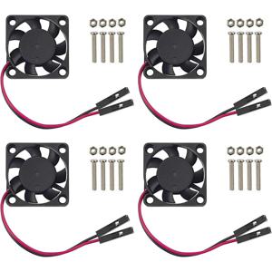 라즈베리 파이 4용 블랙 팬 4개, 30x30x7mm 브러시리스 쿨링 팬, 3.3V 5V DC 저소음 팬, 라즈베리 파이 4, 파이 3 B+용