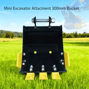 300mm 미니 굴삭기 버킷 어태치먼트 300mm 버킷 고강도 강철 0-3톤 미니 굴삭기에 적합 무료 배송