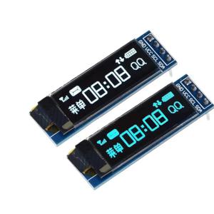 0.91 인치 OLED I2C 디스플레이 모듈 SSD1306 128x32 블루 화이트 아두이노 라즈베리 파이 ESP32 STM32 미니 스크린 TFT 대체품