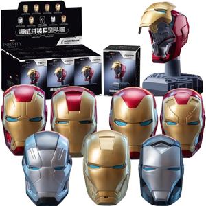 MORSTORM 토니 스타크 아이언맨 헬멧 MK7 MK15 MK46 MK85 MK42 MK21 MK16 애니메이션 피규어 모델 조립 장난감 블라인드 박스 크리스마스 선물