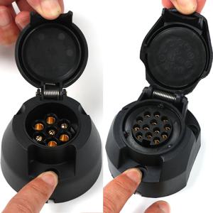 7/13핀 유로 트레일러 소켓 자동차 액세서리 카라반 13폴 토우 바 견인 소켓 플러그 12V 전기 커넥터 어댑터