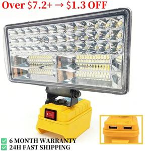 디월트 20V 배터리용 무선 LED 작업등, 비상용, 작업장, 차고용 USB 충전 포트 2개가 있는 플러드 라이트