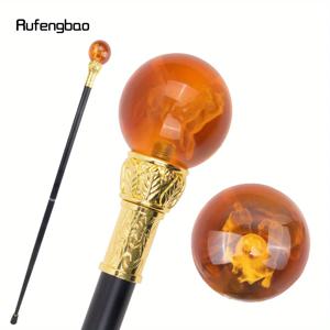 갈색 유리 늑대 황금색 지팡이 패션 장식용 스틱 신사 우아한 코스프레 지팡이 크로시어 93cm 공연 무대 지팡이