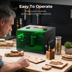 ACMER K1 휴대용 미니 레이저 조각기 CNC 블루투스 머신 DIY 로고 마킹 머신 페인팅된 강아지 인식표 종이 가죽 나무 아크릴