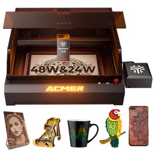 ACMER P3 레이저 커터 조각기 완전 밀폐형 듀얼 레이저 CNC 고속 조각 절단기 도구