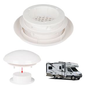 1개 원형 버섯형 지붕 통풍구, 둥근 흰색 플라스틱, 내구성 있는 카라반, 모터홈, 캠퍼 부품, 고정 나사 없음