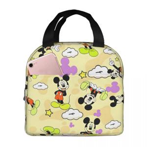여성용 맞춤형 미키 마우스 만화 절연 도시락 가방 휴대용 보온 쿨러 도시락 상자 직장 학교 여행