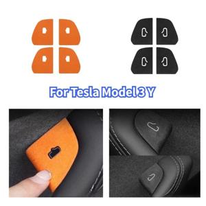 테슬라 모델 3 Y 하이랜드 주니퍼 2025 차량용 실내 스웨이드 도어 스위치 버튼 트림 스티커 패치 트림 커버 자동차 액세서리