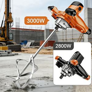 6단 속도 조절 전동 핸드 믹서 드릴 산업용 0-1100RPM 헤비 듀티 믹서 도구 (시멘트/페인트/식품 교반용)