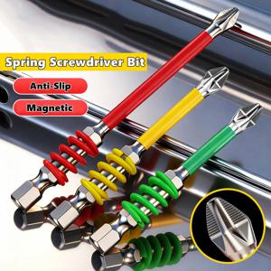 스프링 스크루드라이버 비트 자석 PH2 드라이버 스크루 미끄럼 방지 60/90/110mm 1/4'' 헥스 샹크 드릴 헤드 전기 수리 도구