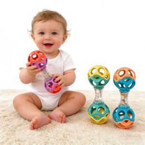 아기 치아발달 및 그립력 향상 장난감, 감각 발달을 위한 부드러운 고무 딸랑이 공, 신생아를 위한 이상적인 명절 선물