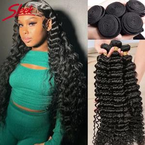 세련된 페루산 12A 딥 웨이브 인모 헤어 번들 100% 천연 인모 미가공 버진 롱 수명 웨트 앤 웨이비 헤어 위브