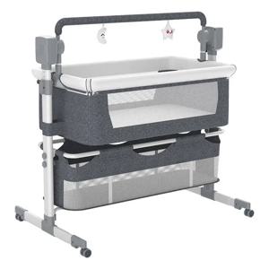 맞춤형 지능형 아기 침대 전동 요람 모기장 포함 신생아 진정 아기 침대 디자인 침실용