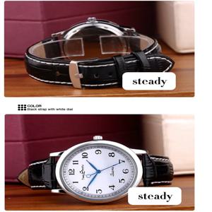 새로운 2026년 인기 판매 연인용 쿼츠 시계 반시계 방향 오일 압력 다이얼 방수 가죽 시계