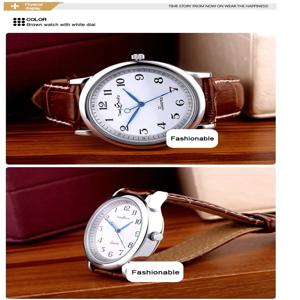 연인들을 위한 쿼츠 시계, 인기 급상승 중인 반시계 방향 오일 압력 다이얼 방수 가죽 시계