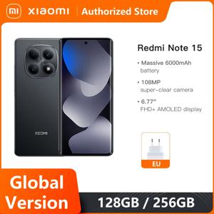 샤오미 레드미 노트 15 휴대폰 글로벌 버전 MTK Helio G100-Ultra 6.77인치 AMOLED 디스플레이 108MP 카메라 6000mAh 스마트폰