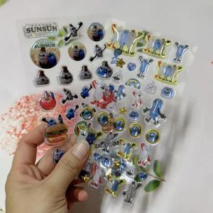 만화 복고풍 음식 스타일 3D 릴리프 젤리 투명 스티커 창의력 학생 수제 노트북 흥미로운 장식 장난감