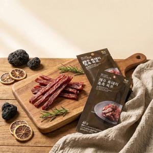 [삼다] 제주 흑돼지 촉촉 육포 40g x3팩/30팩/90팩/200팩 간식 안주 캠핑 등산