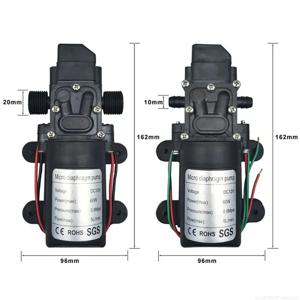 미니 전기 다이어프램 펌프 120PSI 60W 5L/Min 고압 DC 12V 자흡식 물 세척기 농약 살포용