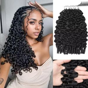 여성용 인모 크로셰 헤어 14-24인치 버마산 곱슬 페더 크로셰 인모 헤어 익스텐션 웨트 앤 웨이비 브레이딩 헤어 노트리스