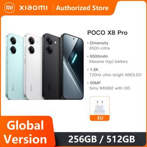 샤오미 포코 X8 프로 글로벌 버전 스마트폰 6.59인치 1.5K 120Hz AMOLED 디스플레이 50MP 디멘시티 8500-울트라 6500mAh 배터리