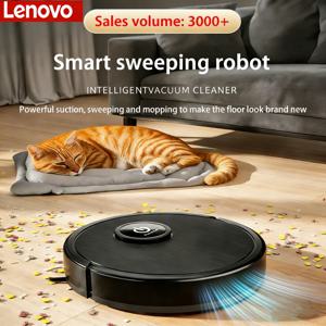 레노버 3-in-1 지능형 로봇 진공청소기 6000Pa 강력 흡입 스윕 물걸레 청소 USB 충전 레이저 내비게이션 애완동물 털 및 하드 플로어 청소