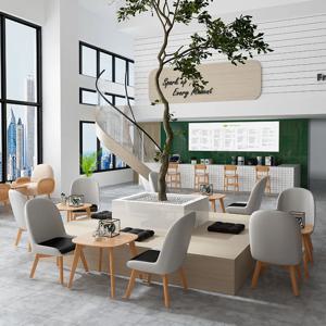 # 커피숍 밀크티 가게 테이블 및 의자 세트 레저 공간 의자 바 북바 디저트 케이크 가게 레스토랑