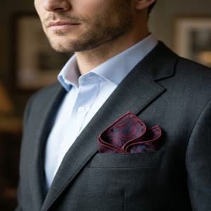 남성용 손수건, 남성용 영국풍 레트로 패턴 포켓 스퀘어, 정장 포켓 스퀘어